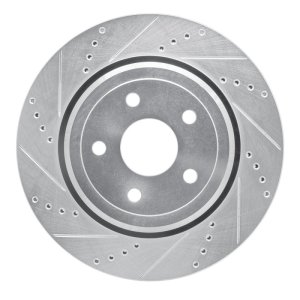 Dodge Durango Brake Rotor (1) - Rear Left - R1 Concepts - Drilled & Slotted - Silver - `12-`25 Dodge Durango Brake Rotor (1) - Rear Left - R1 Concepts - Drilled & Slotted - Silver - `12-`25